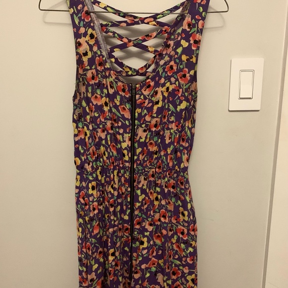 Floral Zip-Up Mini Dress with Back Detail - Picture 1 of 2